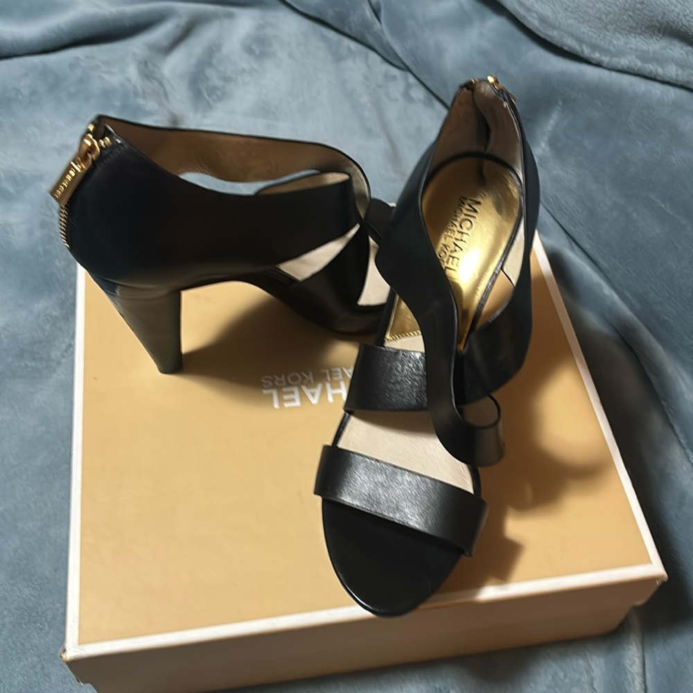 Michael kors black platform black sandals